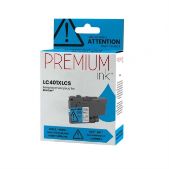 Brother LC401XLC. Cartouche compatible. Rendement élevé. Cyan. Premium Ink-2