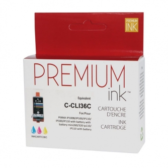 Canon CLI-36 (1511B002). Cartouche compatible. Couleur. Premium Ink-1