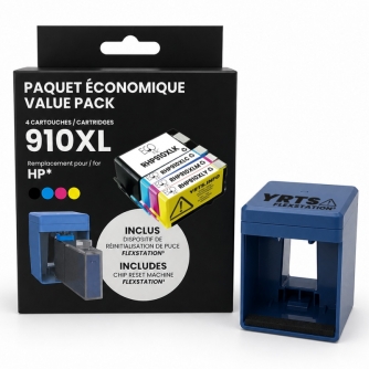 HP 910XL. FlexStation + Ensemble de 4 cartouches d'encre réusinées. Eco Ink-2