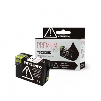 Epson 702XL (T702XL120). Cartouche compatible. Rendement élevé. Noir. Premium Ink-1
