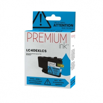 Brother LC406XLC. Cartouche compatible. Rendement très élevé. Cyan. Premium Ink-2