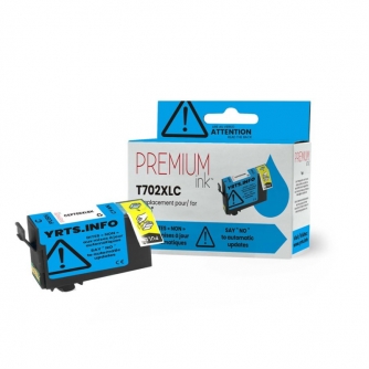 Epson 702XL (T702XL220). Cartouche compatible. Rendement élevé. Cyan. Premium Ink-1