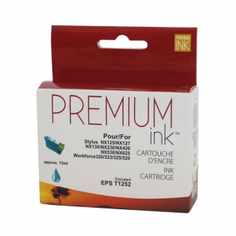 Epson 125 (T125220). Cartouche compatible. Cyan. Premium Ink-1