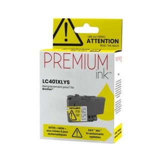 Brother LC401XLY. Cartouche compatible. Rendement élevé. Jaune. Premium Ink-2