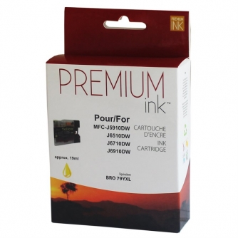 Brother LC79Y. Cartouche compatible. Rendement élevé. Jaune. Premium Ink-1