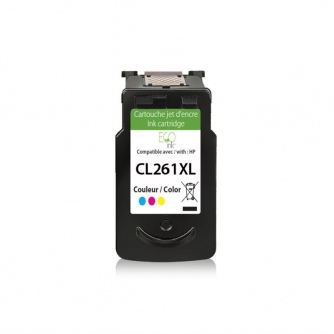 Canon CL-261XL (3724C001). Cartouche réusinée. Rendement élevé Couleur. EcoInk-2