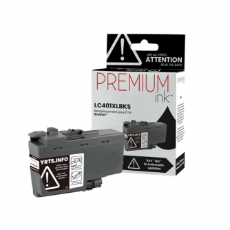 Brother LC401XLBK. Cartouche compatible. Rendement élevé. Noir. Premium Ink-1