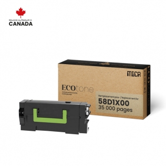 Lexmark 58D1X00. Cartouche de toner MICR réusinée. Rendement extra élevé. Noir. Ecotone-1