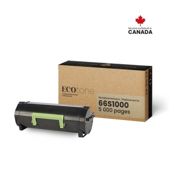 Lexmark 66S1000. Cartouche de toner réusinée. Noir. Ecotone-1