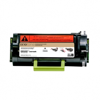 Lexmark 521X (52D1X00). Cartouche de toner réusinée. Rendement très élevé. Noir. Ecotone-2