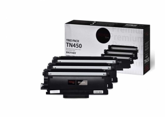 Brother TN450 Compatible Noire pqt 3 -1