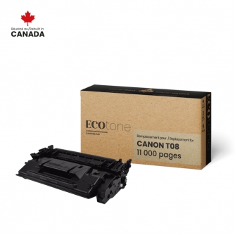 Canon T08 (3010C005AA). Cartouche de toner réusinée. Noir Ecotone-1