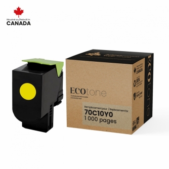 Lexmark 701Y (70C10Y0). Cartouche de toner réusinée. Jaune. Ecotone-1