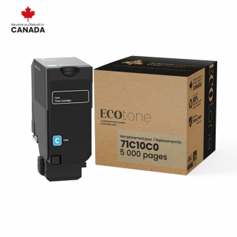 Lexmark 71C10C0. Cartouche de toner réusinée. Cyan Ecotone-1
