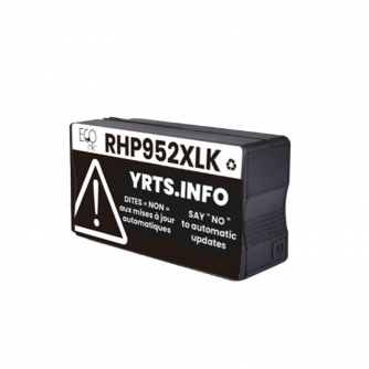 Remanufactured HP 952XL (F6U19AN). Black ink Cartridge High Yield. EcoInk-3