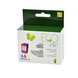 Remanufactured HP 62XL (C2P07AN). Color Ink Cartridge High Yield. EcoInk-1
