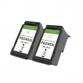 Canon PG-245XL (8278B010). Remanufactured Black Ink Cartridge. Value Pack (2) EcoInk-3