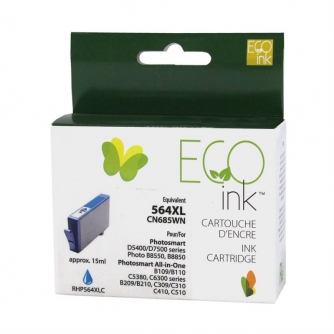 Remanufactured HP 564XL (CB323WN). Cyan Ink Cartridge High Yield. EcoInk-1