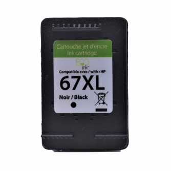 Remanufactured HP 67XL (3YM57AN). Black ink Cartridge High Yield. EcoInk-2