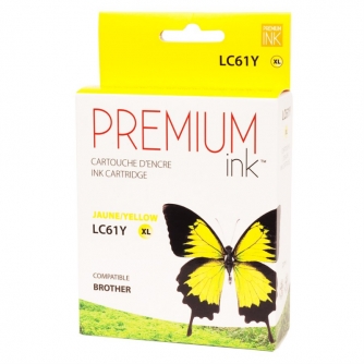 Brother LC61Y. Compatible Yellow Ink Cartridge High Yield. Premium Ink-1