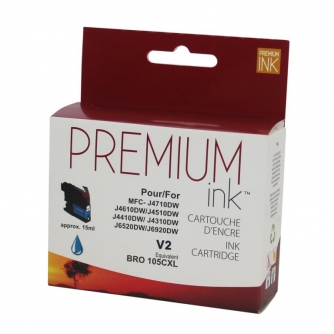 Brother LC105C. Compatible Cyan Ink Cartridge. Premium Ink-1