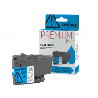 Brother LC401XLC. Compatible Cyan Ink Cartridge High Yield. Premium Ink-1