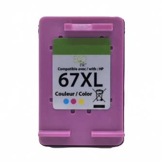 Remanufactured HP 67XL (3YM58AN). Color Ink Cartridge High Yield. EcoInk-2