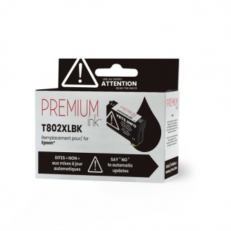 Epson 802XL (T802XL120-S). Compatible Black Ink Cartridge High Yield. Premium Ink-2