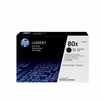 Original HP 80X (CF280XD). Black Toner Cartridge High Yield. Dual Pack-1
