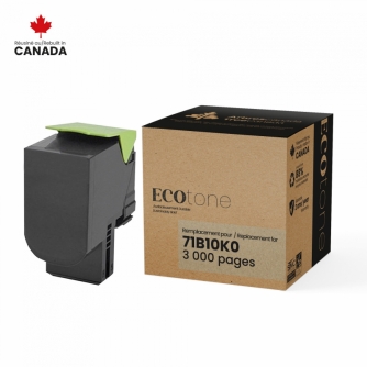 Lexmark 711K (71B10K0). Remanufactured Black Toner Cartridge. Ecotone-1
