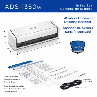 Brother ADS-1350W. Numériseur de bureau compact doté de fonctions de numérisation faciles-4