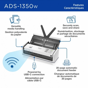 Brother ADS-1350W. Numériseur de bureau compact doté de fonctions de numérisation faciles-5