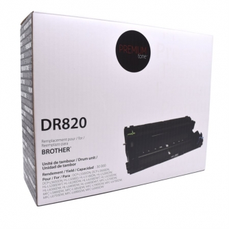 Brother DR820. Tambour (Unité d'imagerie) compatible. Noir. Premium Tone-2