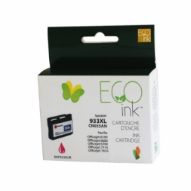 Réusinée HP 933XL (CN055AN). Cartouche d'encre. Rendement élevé. Magenta. EcoInk