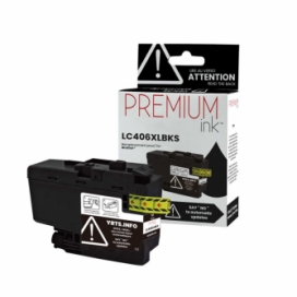 Brother LC406XLBK. Cartouche compatible. Rendement très élevé. Noir. Premium Ink