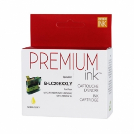 Brother LC20EY. Cartouche compatible. Jaune. Premium Ink