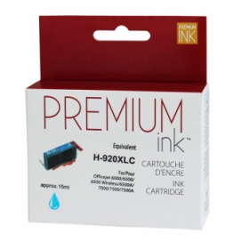 Compatible HP 920XL (CD972AN). Cartouche. Rendement élevé. Cyan. Premium Ink