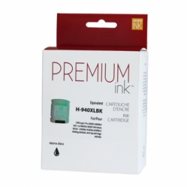 Réusinée HP 940XL (C4906AN). Cartouche d'encre. Rendement élevé. Noir. Premium Ink