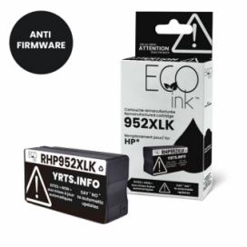 Réusinée HP 952XL (F6U19AN). Cartouche d'encre. Rendement élevé. Noir. EcoInk