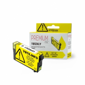 Epson 812XL (T812XL420-S). Cartouche compatible. Rendement élevé. Jaune. Premium Ink