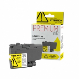Brother LC401XLY. Cartouche compatible. Rendement élevé. Jaune. Premium Ink