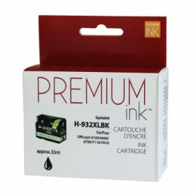 Compatible HP 932XL (CN053AN). Cartouche. Rendement élevé. Noir. Premium Ink