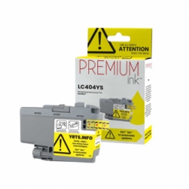 Brother LC404Y. Cartouche compatible. Jaune. Premium Ink