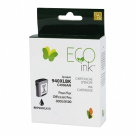 Réusinée HP 940XL (C4906AN). Cartouche d'encre. Rendement élevé. Noir. EcoInk