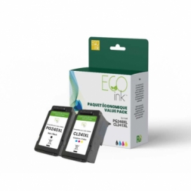 Canon PG-240XL / CL-241XL (5206B020). Cartouche réusinée. Rendement élevé CMYK EcoInk
