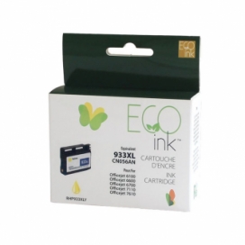 Réusinée HP 933XL (CN056AN). Cartouche d'encre. Rendement élevé. Jaune. EcoInk
