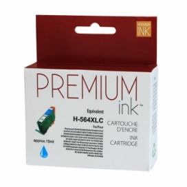 Compatible HP 564XL (CB323WN). Cartouche. Rendement élevé. Cyan. Premium Ink