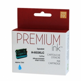 Compatible HP 933XL (CN054AN). Cartouche. Rendement élevé. Cyan. Premium Ink