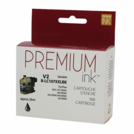 Brother LC107BK. Cartouche compatible. Noir. Premium Ink
