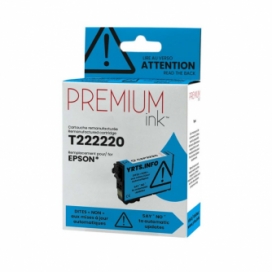 Epson 222 (T222220-S). Cartouche compatible. Cyan. Premium Ink